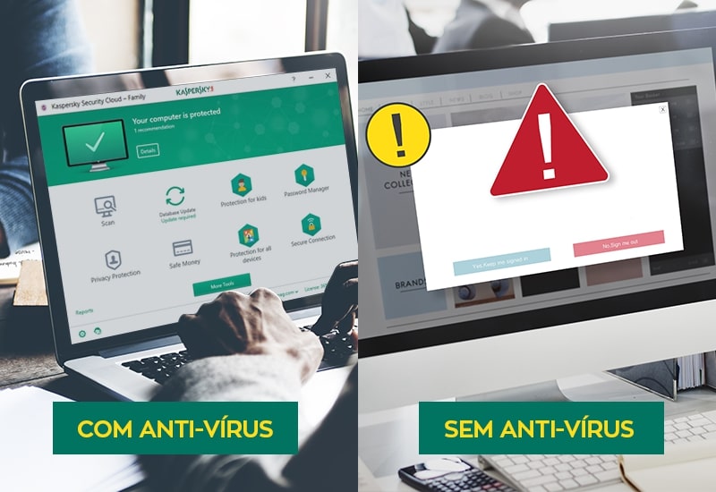 com antivirus versus sem antivirus