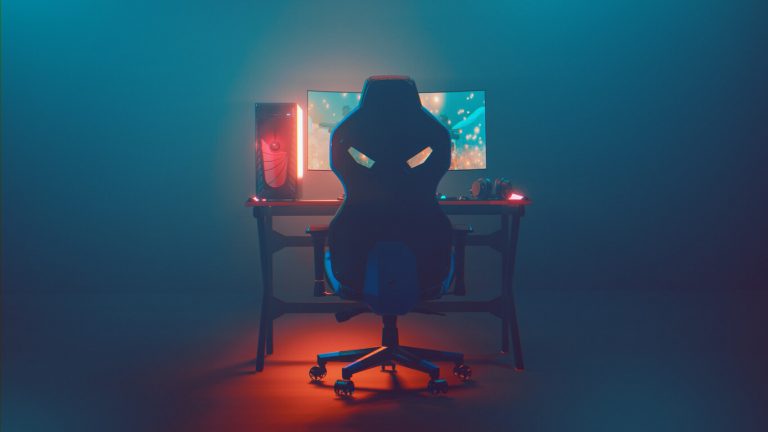Close em imagem de cadeira gamer em escritÃ³rio